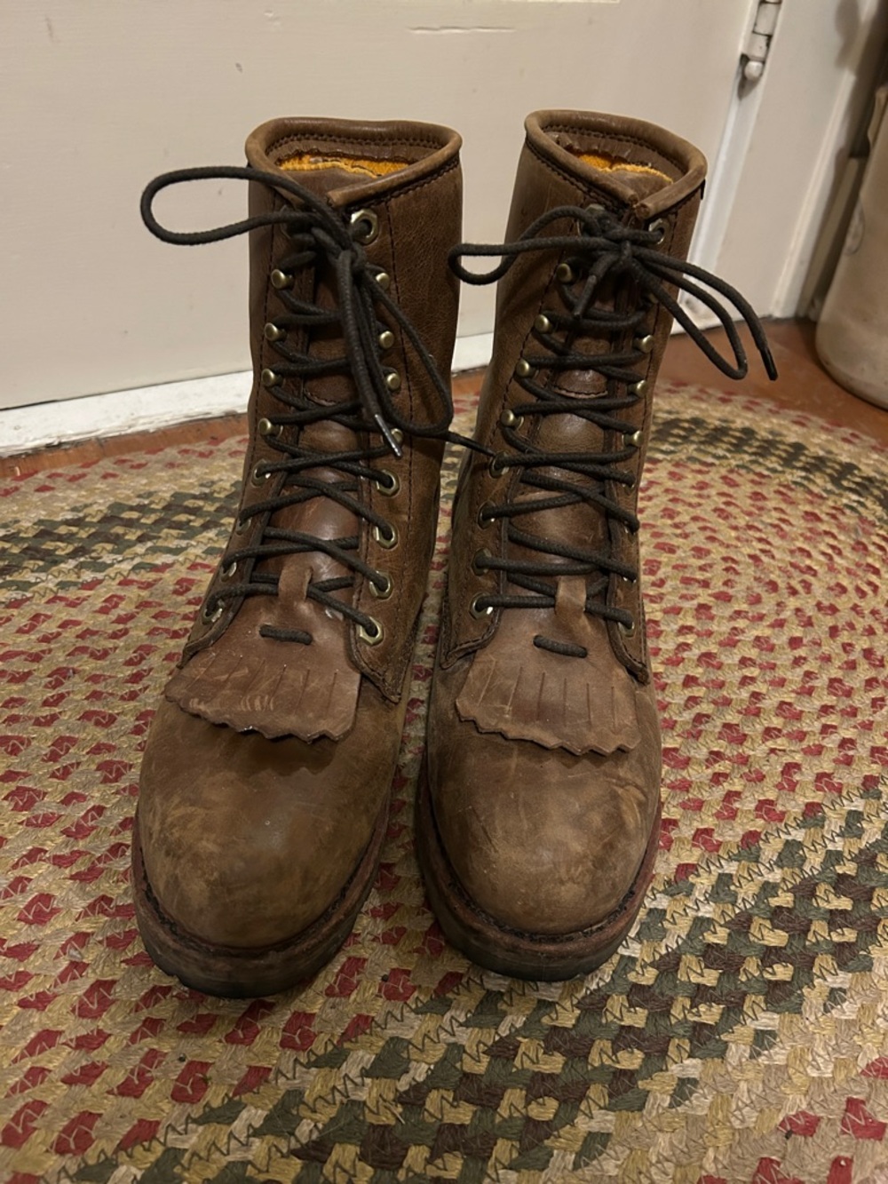 Chippewa waterproof leather steel toe combat boots